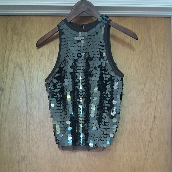 Scoop Tops - Sequin Sleeveless Top
